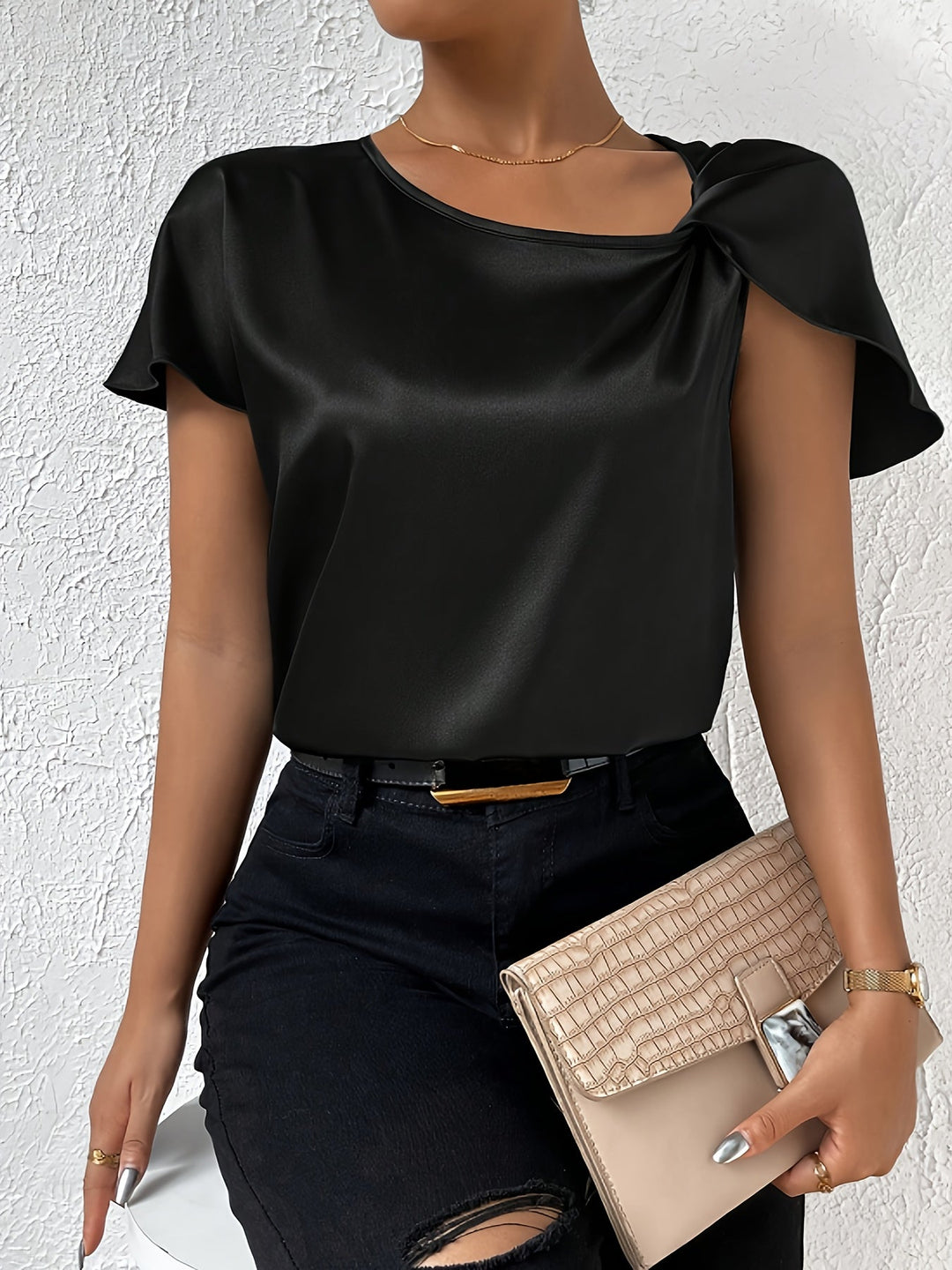 Loretta Trendy Top With Unique Shoulder Detail