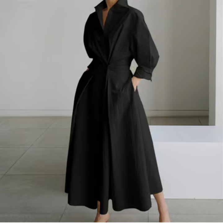 Brooke Lapel Wrap Maxi Dress