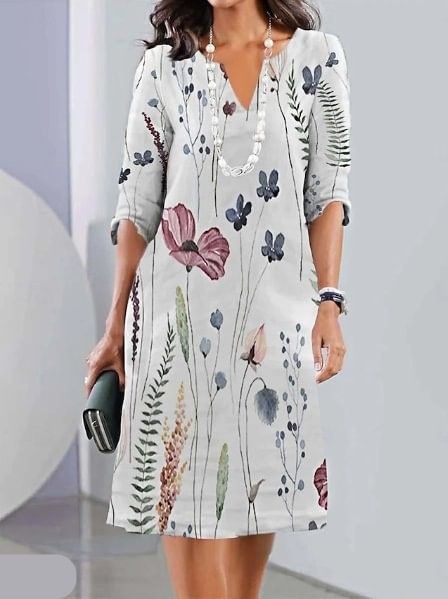 Lizzy Floral Print Double Tunic Dress