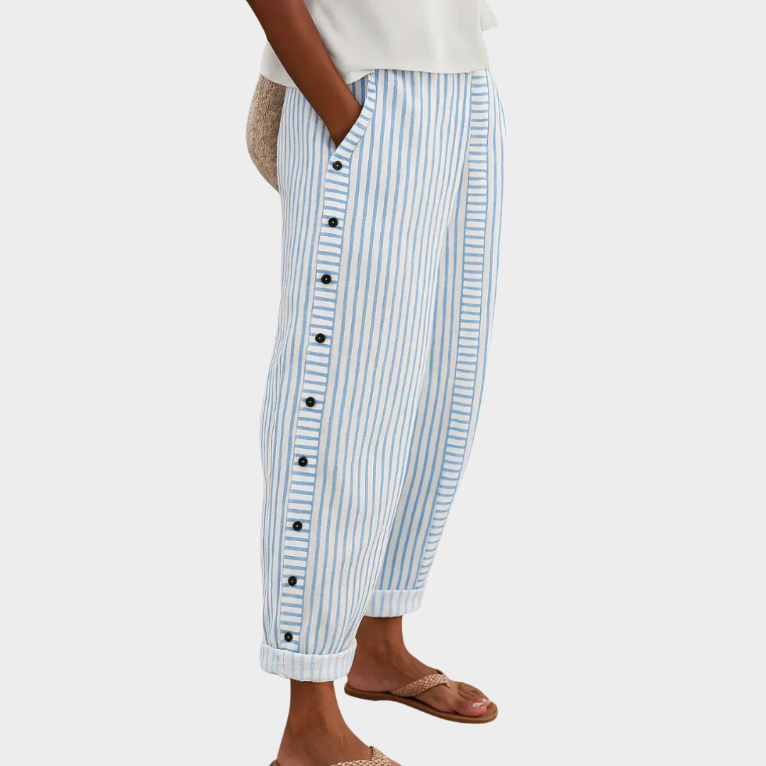 REA | COMFORTABLE STRIPED CASUAL PANTS