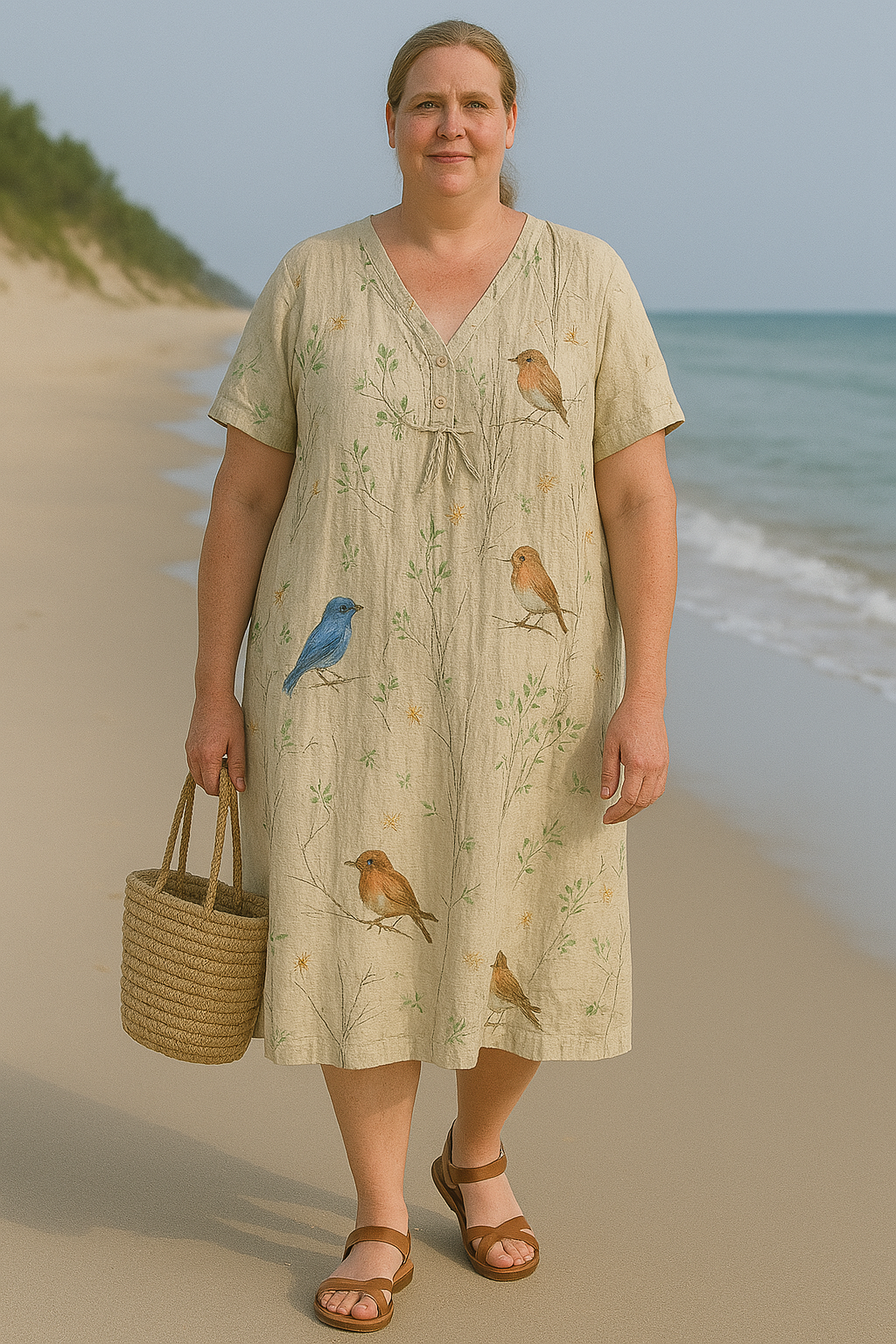 BEGONIA Floral Tummy-Hiding Dress