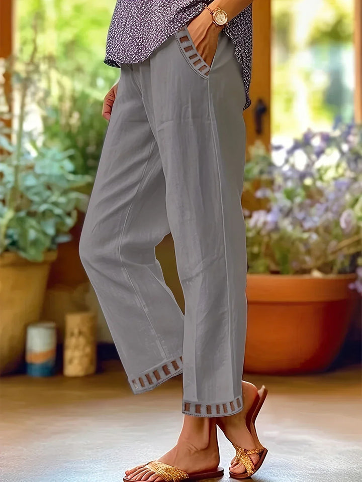 Tracey Contrast Trim Cropped Pants