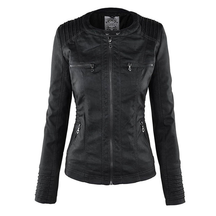 Olivia Women's Leather Jacket with Hood