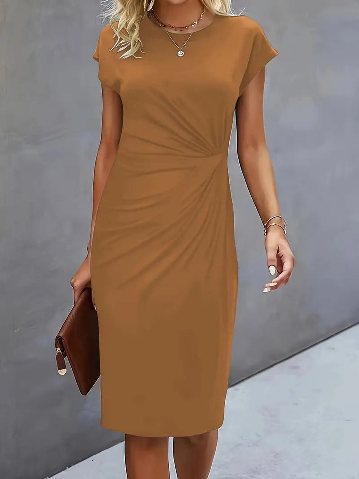 Adelina Stylish Round Neck Dress