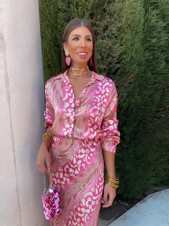 Mei | Elegant Satin Shirt Dress