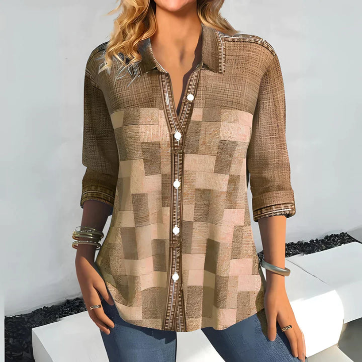 Hazel Classic Checkered Blouse