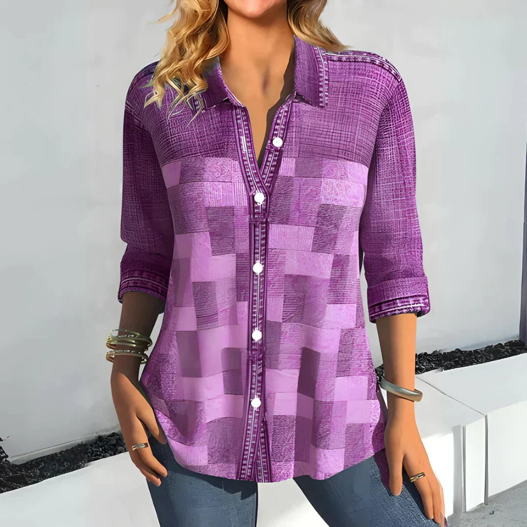 Hazel Classic Checkered Blouse