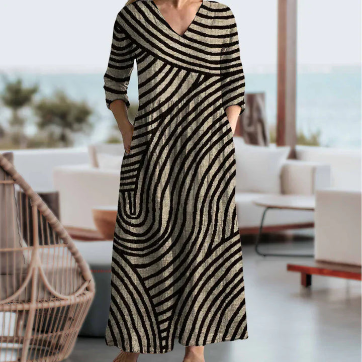 AYLA Vintage Striped Dress
