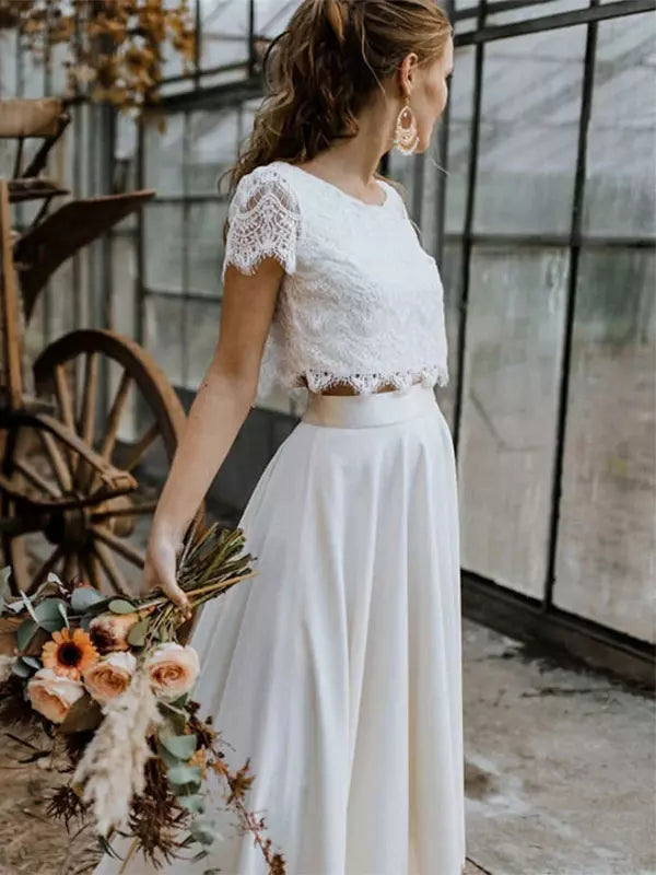 Women’s Wedding Dress Lace Top & Maxi Skirt | Bridal Gown