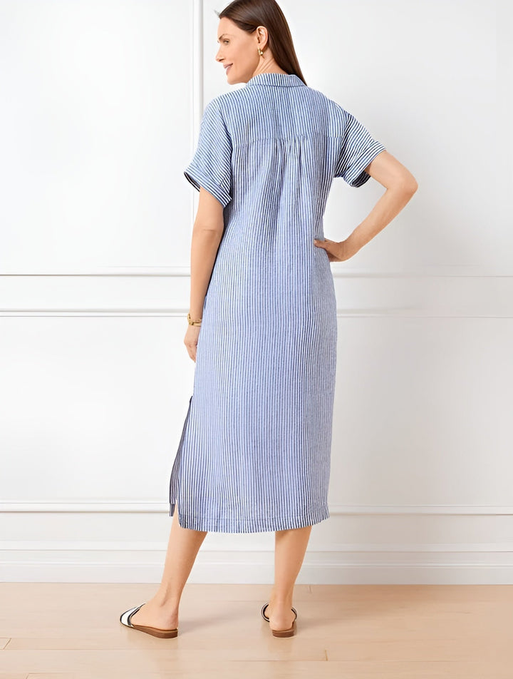 Florine Flattering Striped Shirtdress