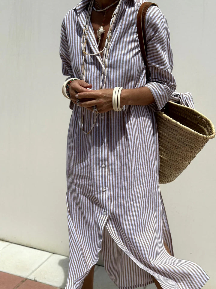 ELLE STRIPED DRESS SHIRT