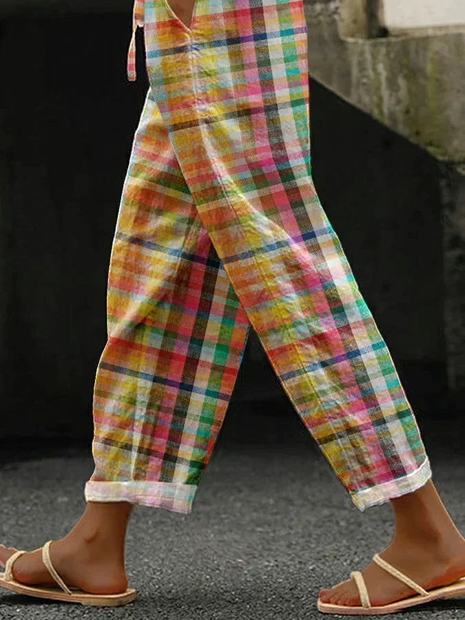 MICHELLE - COMFORTABLE CHECKERED PANTS
